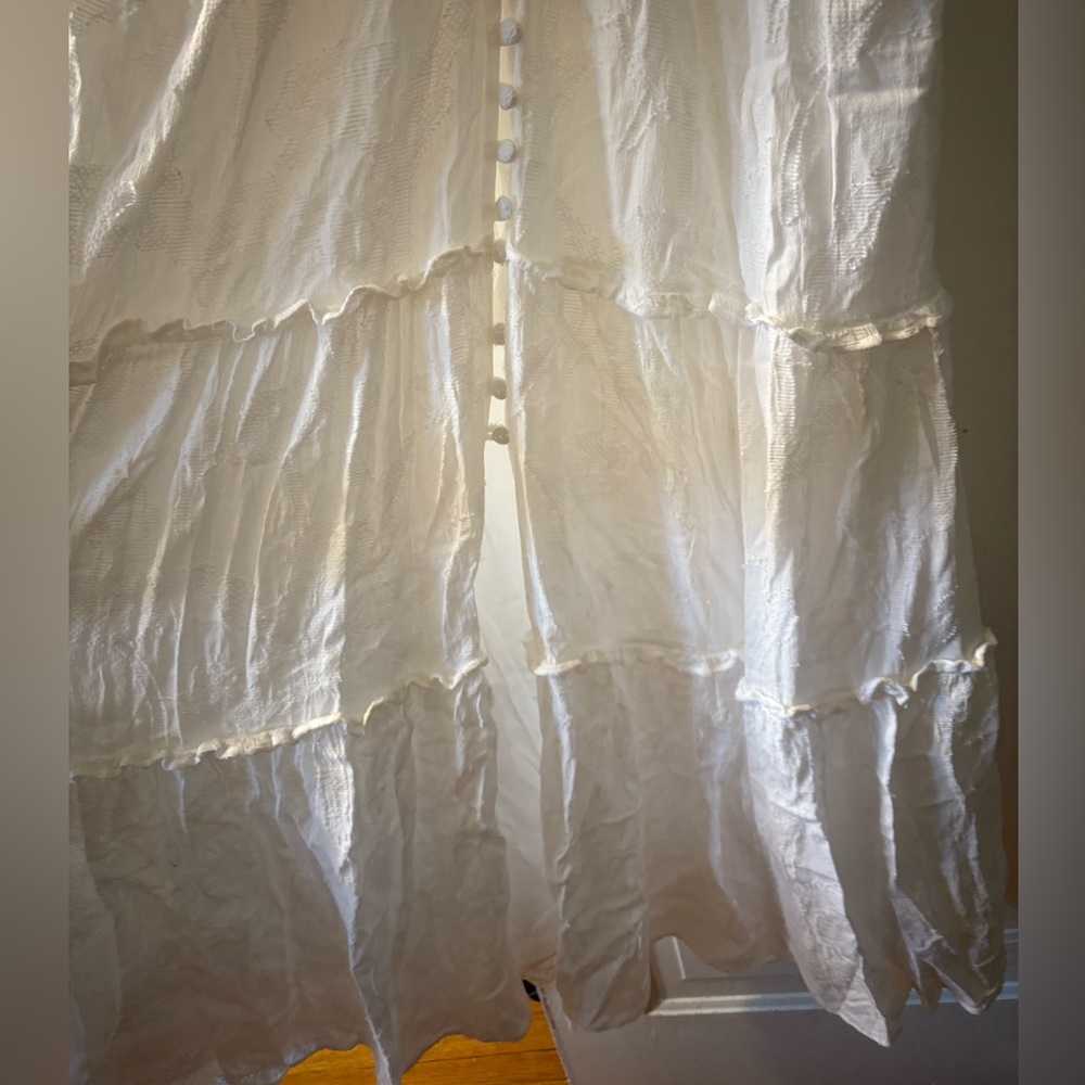 Anthropologie White Tiered Maxi Dress with Open Back - Picture 9 of 15